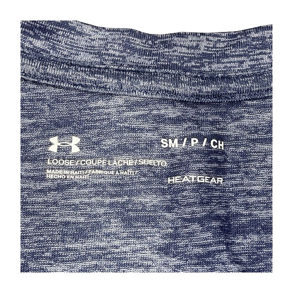 Under Armour Heatgear Yoga T-Shirt Womens Small Heather Gray V-Neck Short Sleeve - Picture 2 of 7